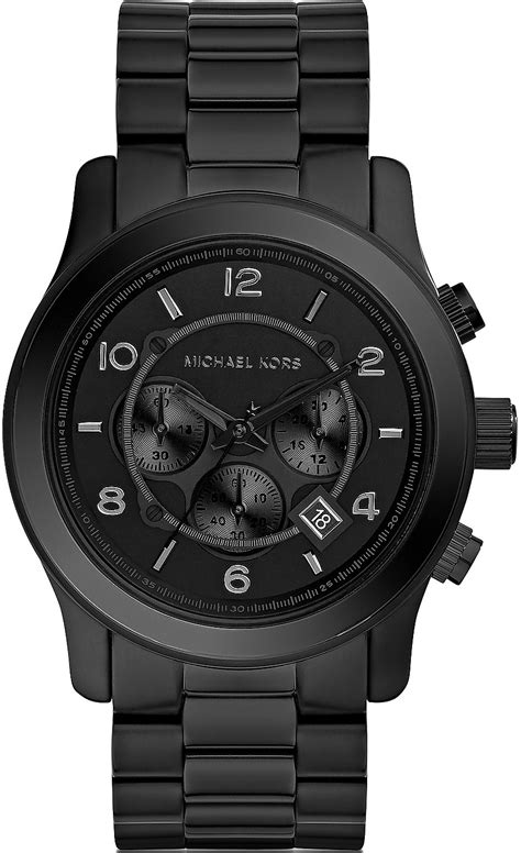 michael kors black diamond mens watch|Michael Kors matte black watch.